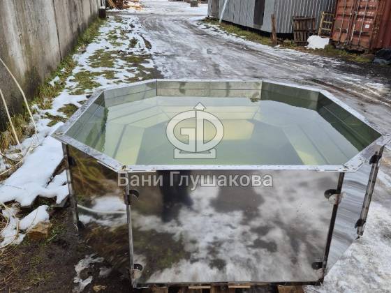 Банный чан 8 граней из нержавеющей стали AISI 430 без отделки