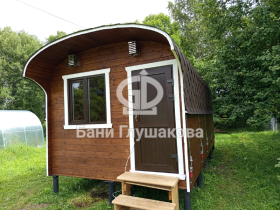 Баня «Буханочка» из бочковой доски 3х6